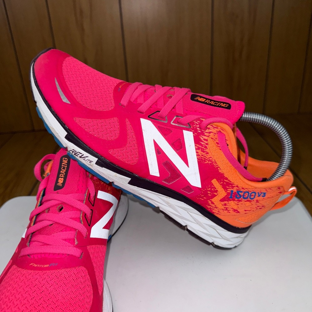 New Balance 1500v3 Racing Shoes Womens 9 Pink Orange Running Sneakers W1500PO3